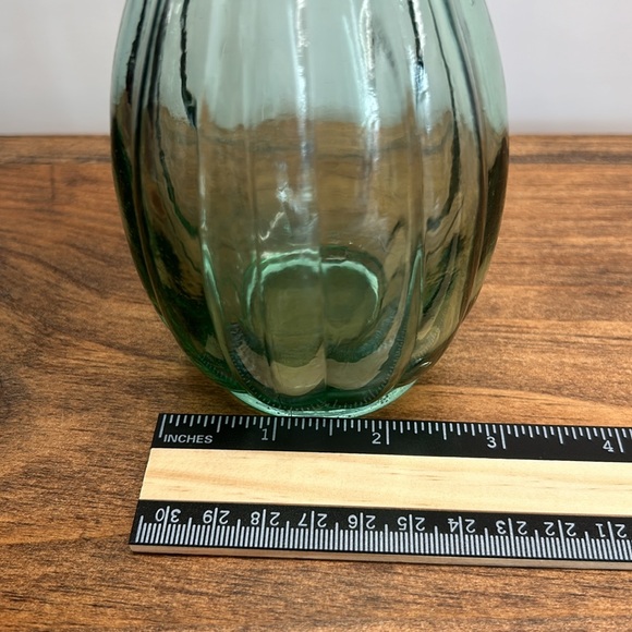 Recycled Green Glass Tall Bud Vase With Pattern - Picture 8 of 10